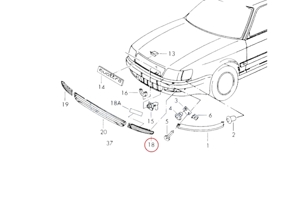 Audi A8 D2 1998–2002 Front Bumper Grille – Left or Right | 4D0853683K / 4D0853684K — view 5