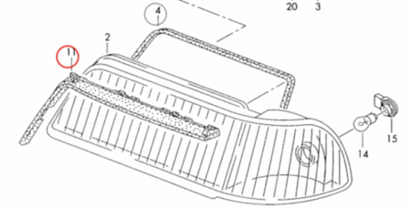 Audi A8 D2 Right or Left Headlight Rubber Surround Trim 4D0941192A/4D0941191A — view 5