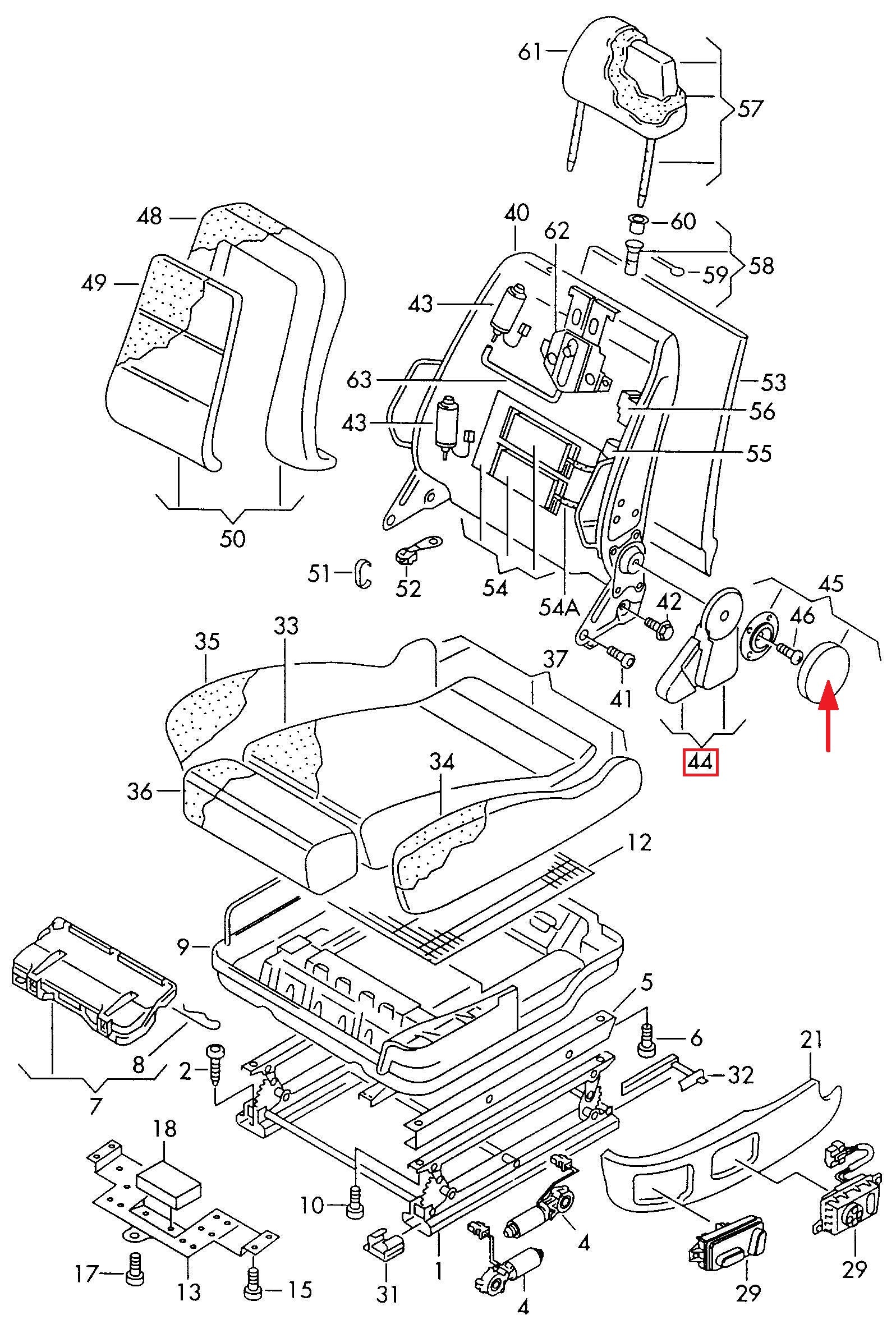 Audi A8 S8 D2 Seat Equipment And Cover Cap Left Or Right Platinum 4D0881463CEC3 / 4D0881464CEC3 — view 4