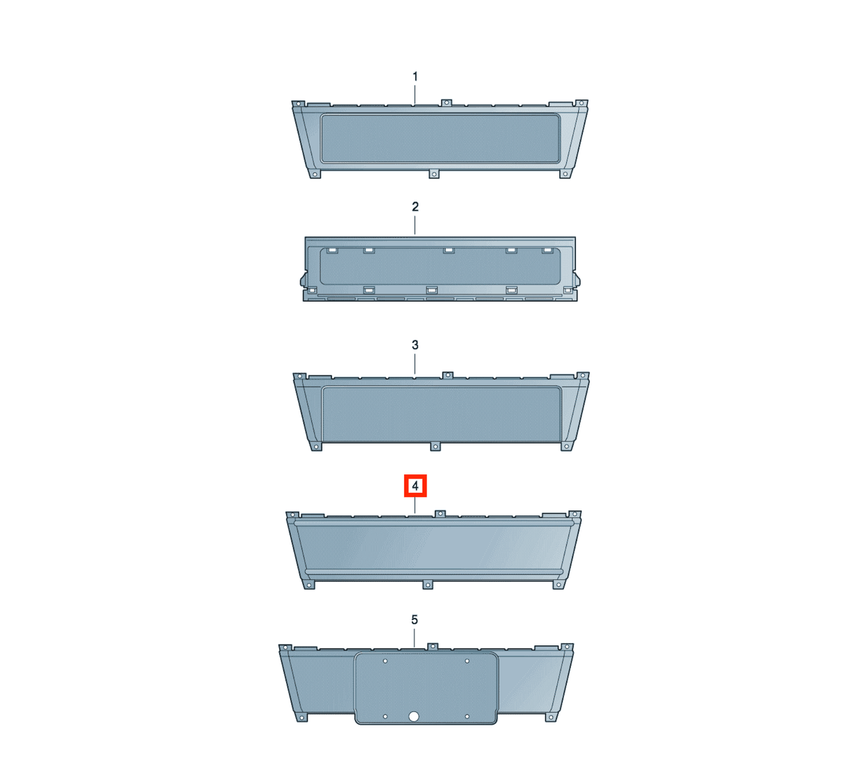 Audi S4 / RS4 B7 Front Bumper Grille License Plate Smooth Trim 3 Colours (8E0807287C) — view 7