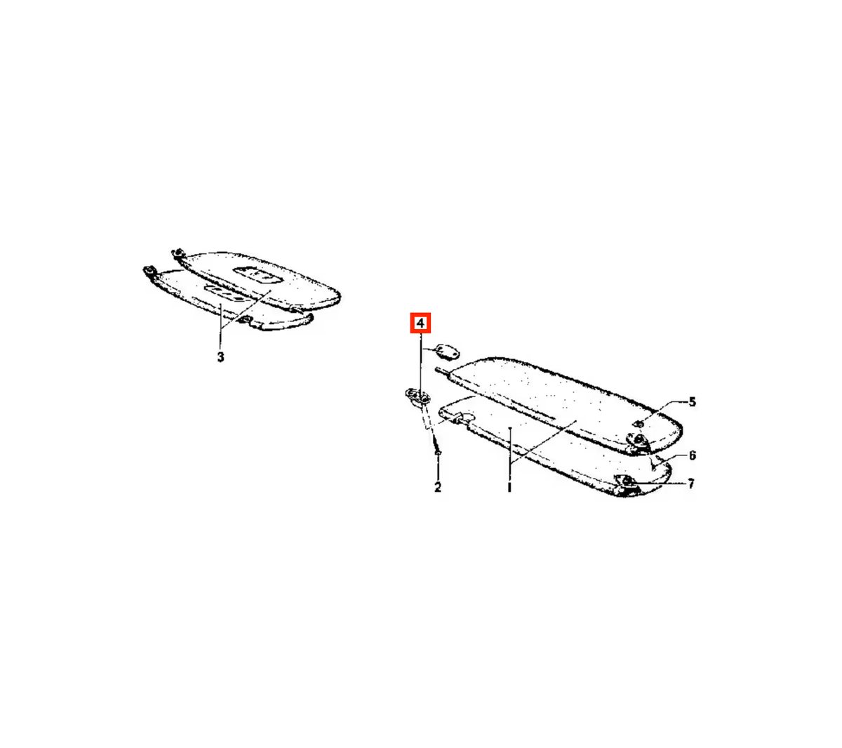 BMW 1500-2000CS Sun Visor Hook Holder Set of 2 All Colours (51167666079) — view 4