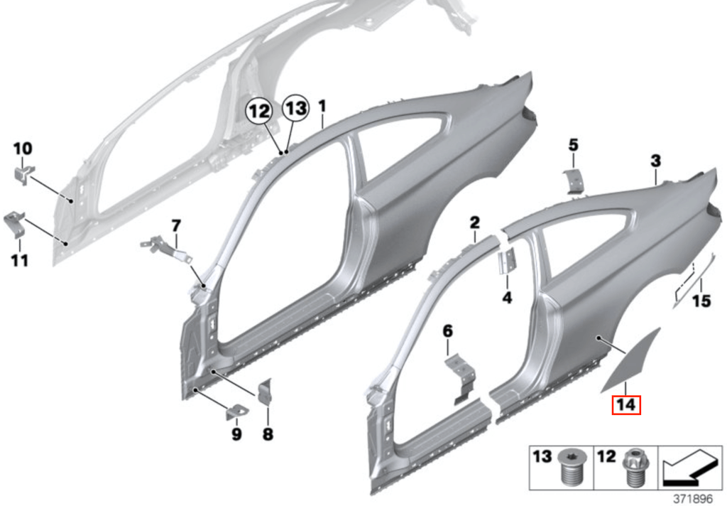 BMW F32 F82 F83 4 M4 Coupe Rear Fender PPF Protective Film – Set of 2 Left or Right — view 4