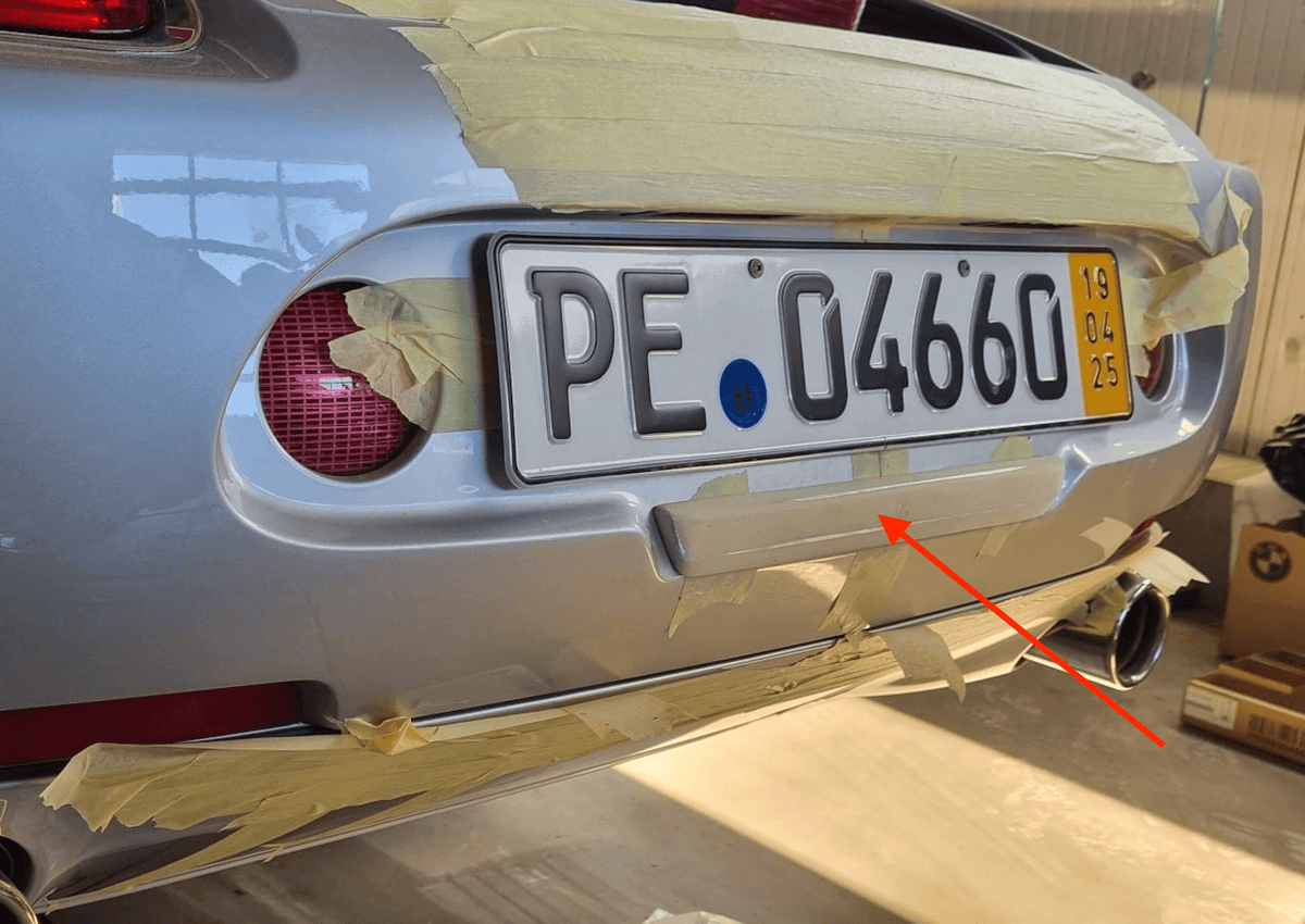BMW / Alpina Z8 USA Rear Bumper License Plate Cansel Decor Trim Primed — view 6