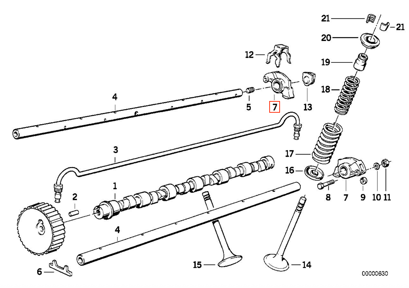 BMW E12 E21 E28 Rocker Arm for 6-cylinder Engines Set of 2 (11331271429) — view 6