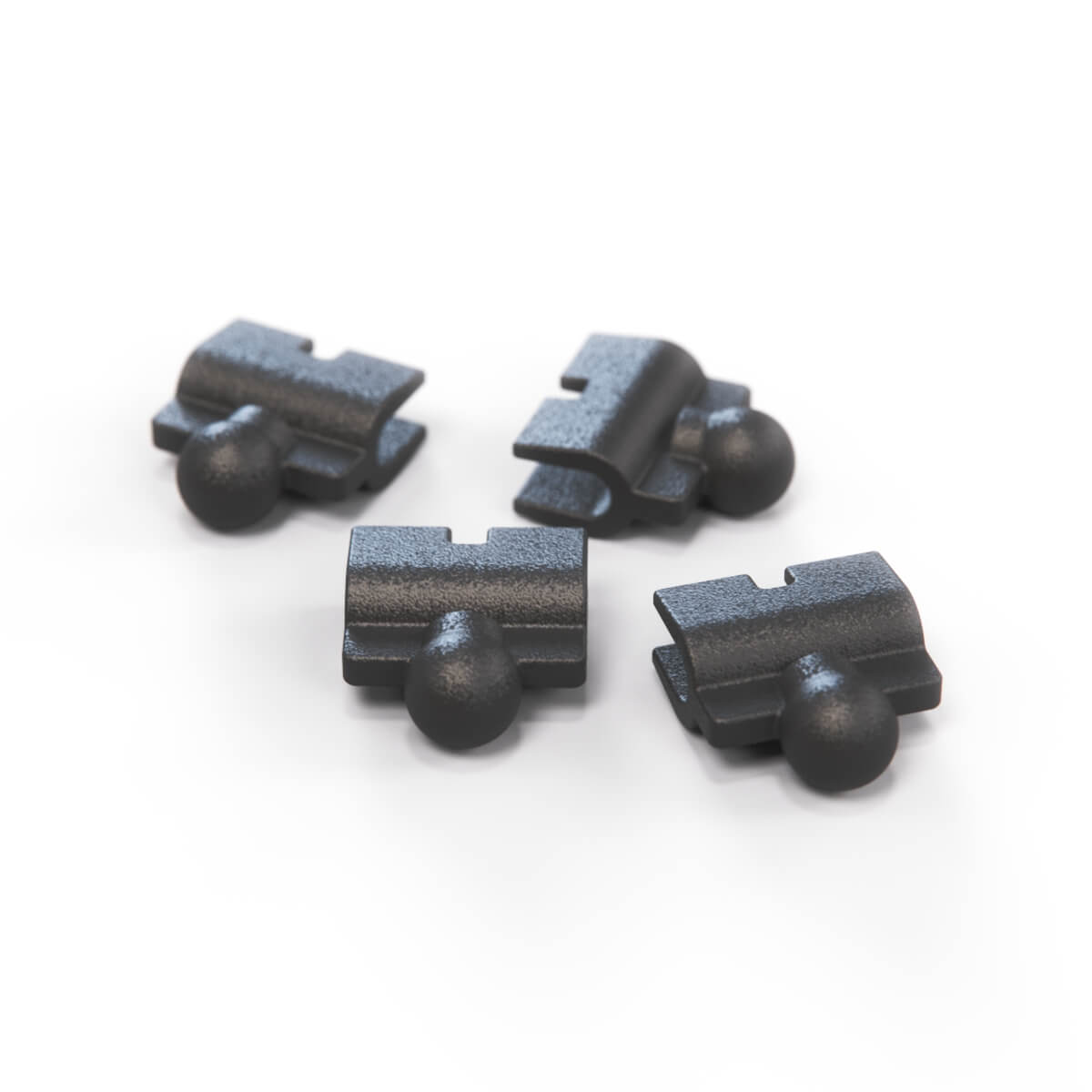 BMW E21 / E23 / E24 / E28 / Jaguar XJ6 Series 3 / XJS Headlight Wiper Mounting Bracket Set of 4 Black (61631361019) — view 2