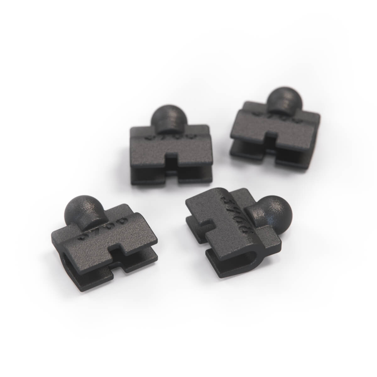 BMW E21 / E23 / E24 / E28 / Jaguar XJ6 Series 3 / XJS Headlight Wiper Mounting Bracket Set of 4 Black (61631361019) — view 3