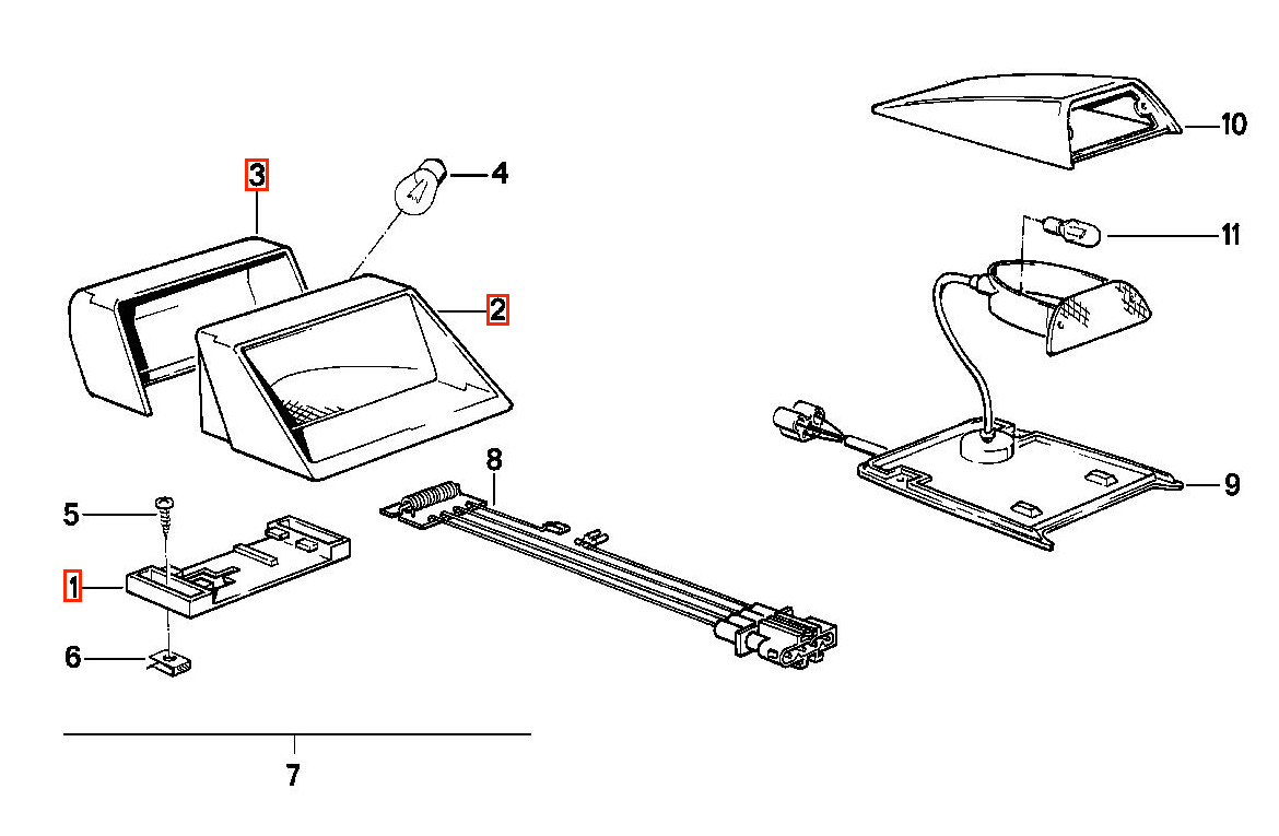BMW E23 E24 E28 E30 Brake Stop Third Light All Colours (63251377712 & 63311377701 & 63251377721) — view 5