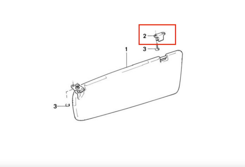 BMW E30 E36 E46 Z1 Z3 Sun Visor Bracket Clip Black 51161927476 / 51161927473 — view 13