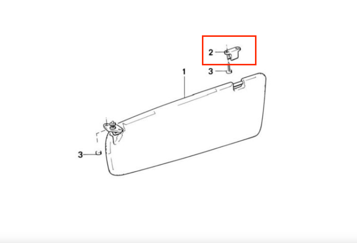 BMW E30 E36 E46 Z1 Z3 Sun Visor Bracket Clip Black 51161927476 / 51161927473 — view 13