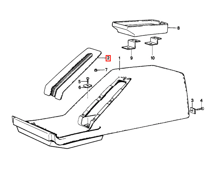BMW E23 Handbrake Cover Without Broom All Colours (51161874082 / 51161874084 / 51161911566 / 51161931185) — view 4