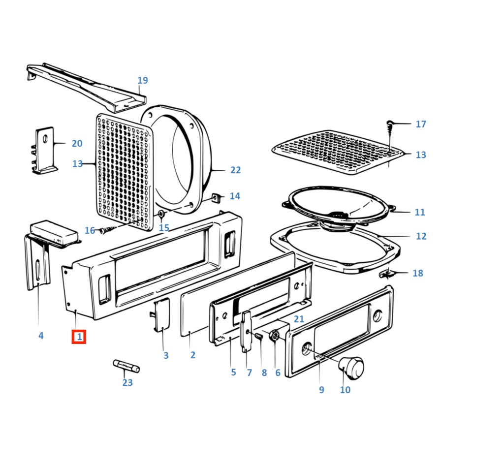 BMW E28 Centre Console Radio Housing Frame LHD or RHD Black (65111367160) — view 5