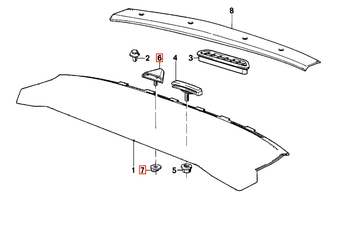 BMW E28 E30 Centre Rear Seat Belt Retainer Clip Holder Black (51461953039 & 51461922207) — view 4