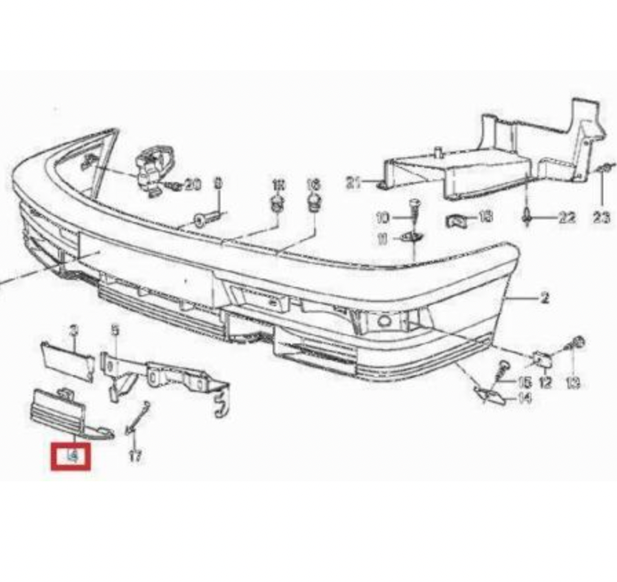 BMW E28 Front Bumper Cover Cap Right or Left (518 518i 520i 524d 524td 525e 525i ) — view 3