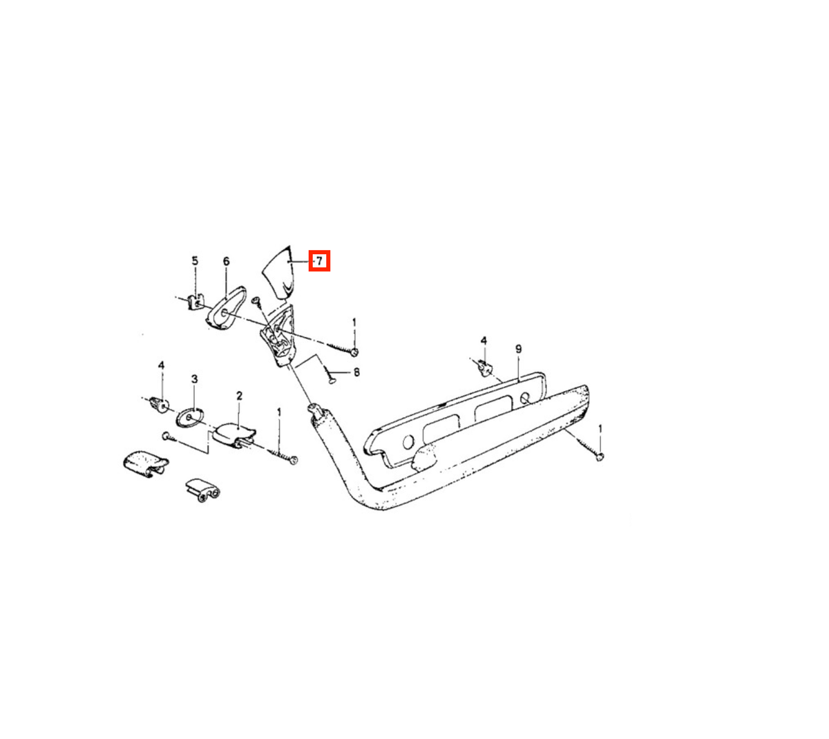 BMW E3 / E9 / 1500-2000 Neue Klasse Door Armrest Screw Top Cover Cap Left or Right Chrome (51411815255 / 51411815256) — view 4