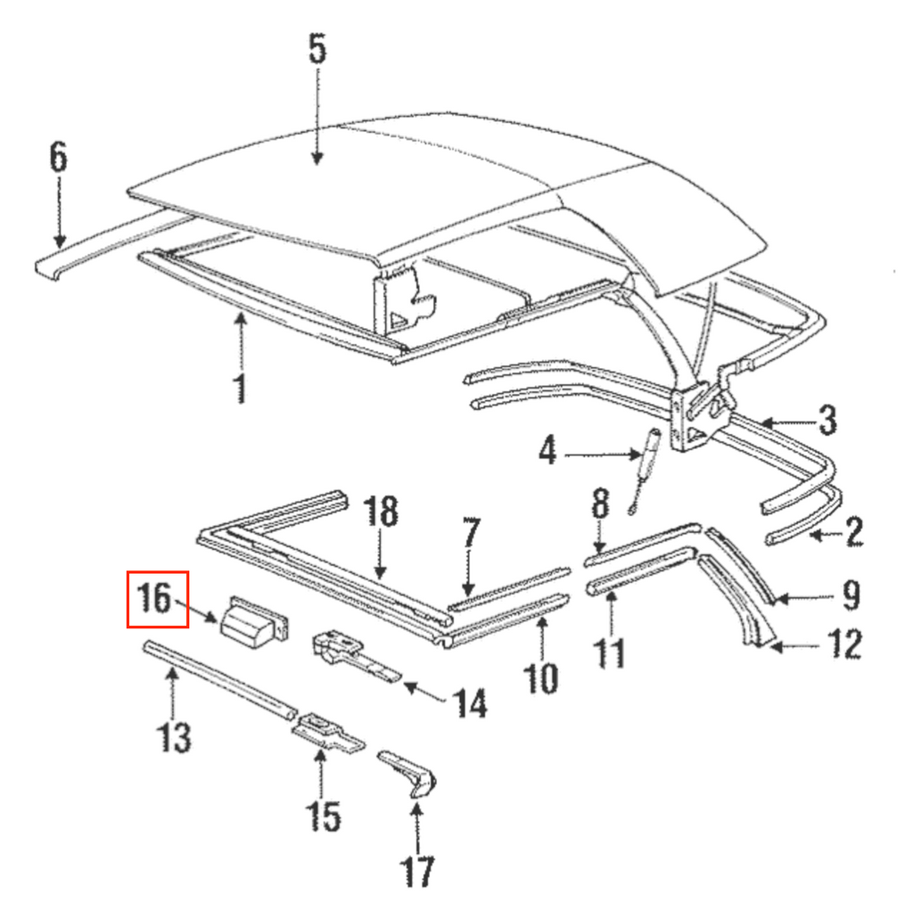 BMW E30 Convertible Recessed Handle 54311932896 — view 3