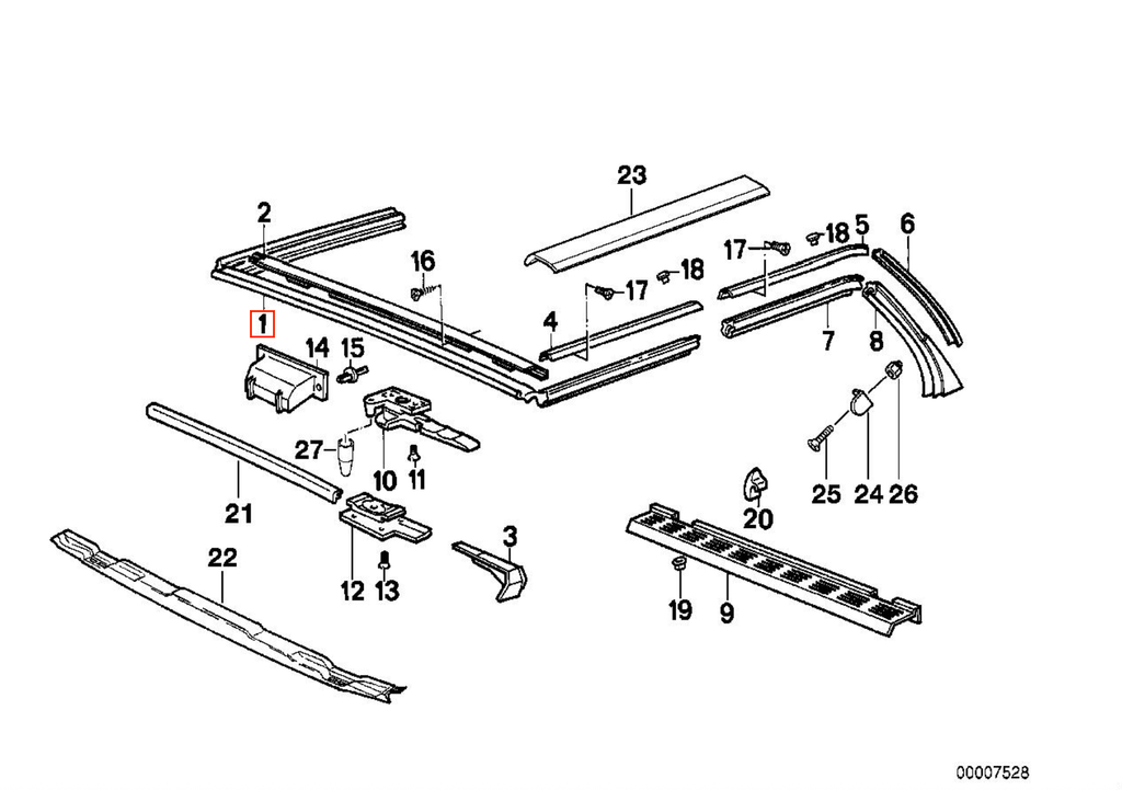 BMW E30 Convertible Top Seal (54318100908) — view 4