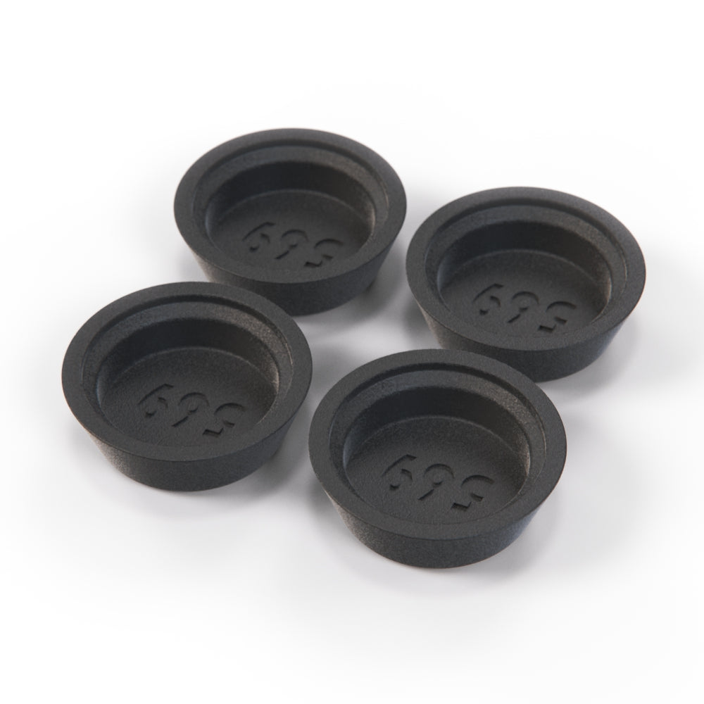 BMW E30 E28 E23 E24 Interior Trim Cover for Seatbelt Bolt and Seat Slide Bolt Set Of 4 Black 72111808464 — view 2