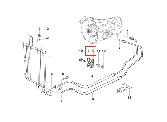 BMW E30 E31 E32 E34 E36 E38 E39 E46 Holder Oil Line / Pipe Bracket Set of 2 pcs 17201712210 — view 3