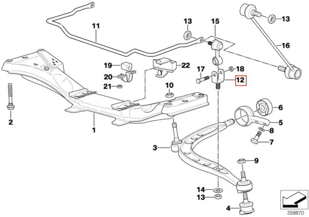 BMW E30 E36 Z1 Z3 Swing Support Bracket Set of 2 (31351127263) — view 8