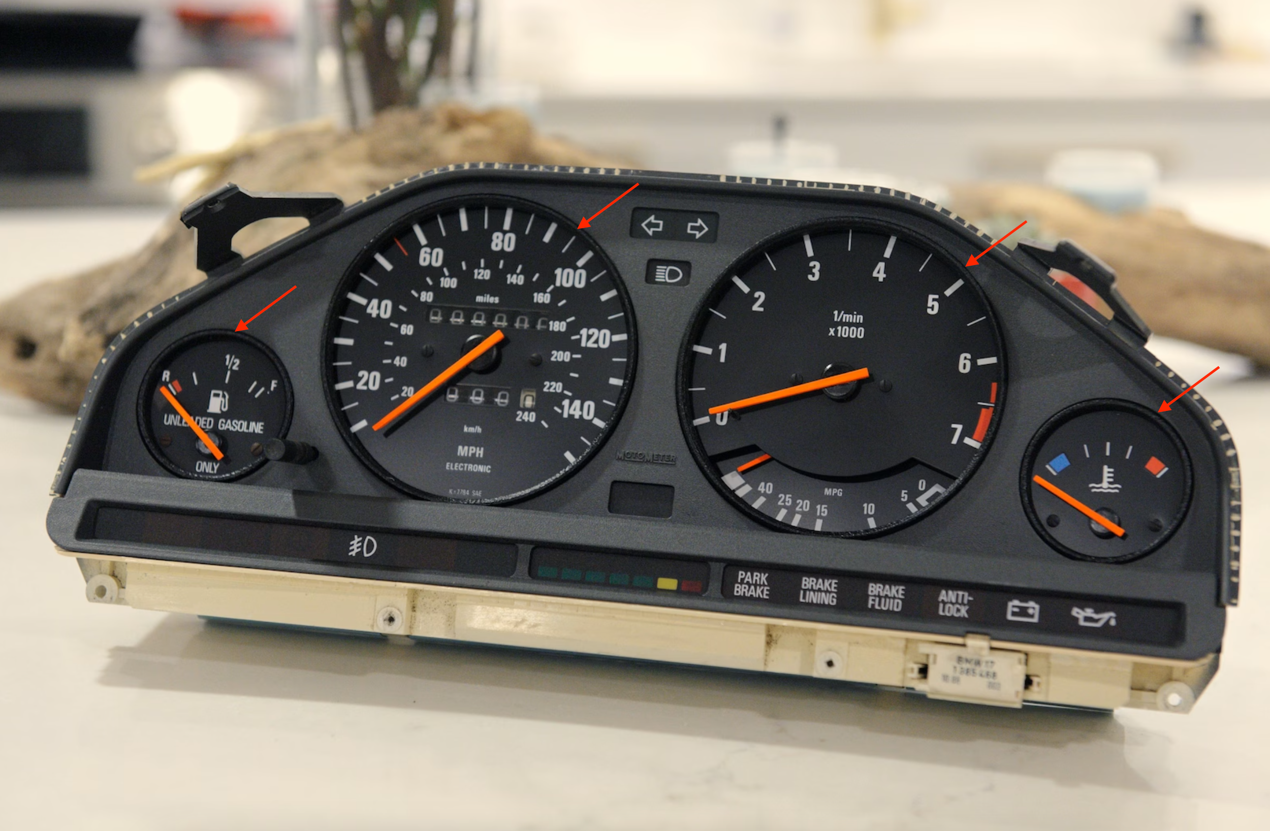 BMW E30 Gauge Cluster Rings Set of 4 Black — view 3