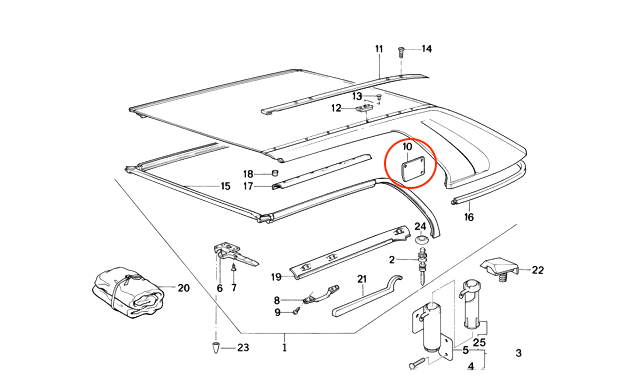BMW E30 Hard Top Mounting Post Covers Left or Right - NEW (54211959981 or 54211959982) — view 3