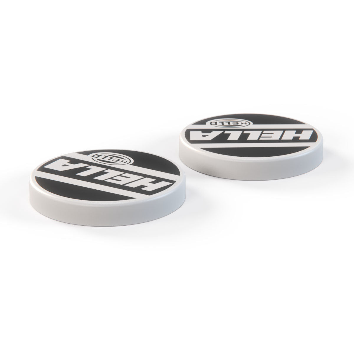 BMW E30 HELLA Headlight Covers Pair Set of 2 White and Black — view 2