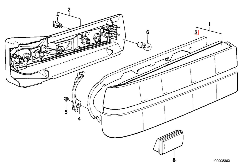 BMW E30 Pre-facelift Tail Light Seal Set of 2 (63211370679 / 1370679) — view 6