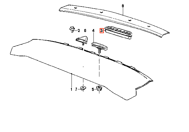 BMW E30 Rear Deck Vent All Colours (51461929555) — view 4