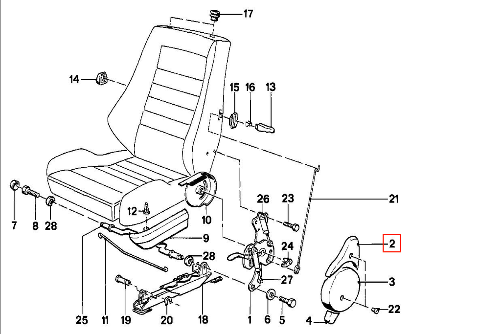 BMW E30 Recaro Seat Trim – Outer Mechanism Upper Part Left Or Right Black 52101909237 / 52101909238 — view 4