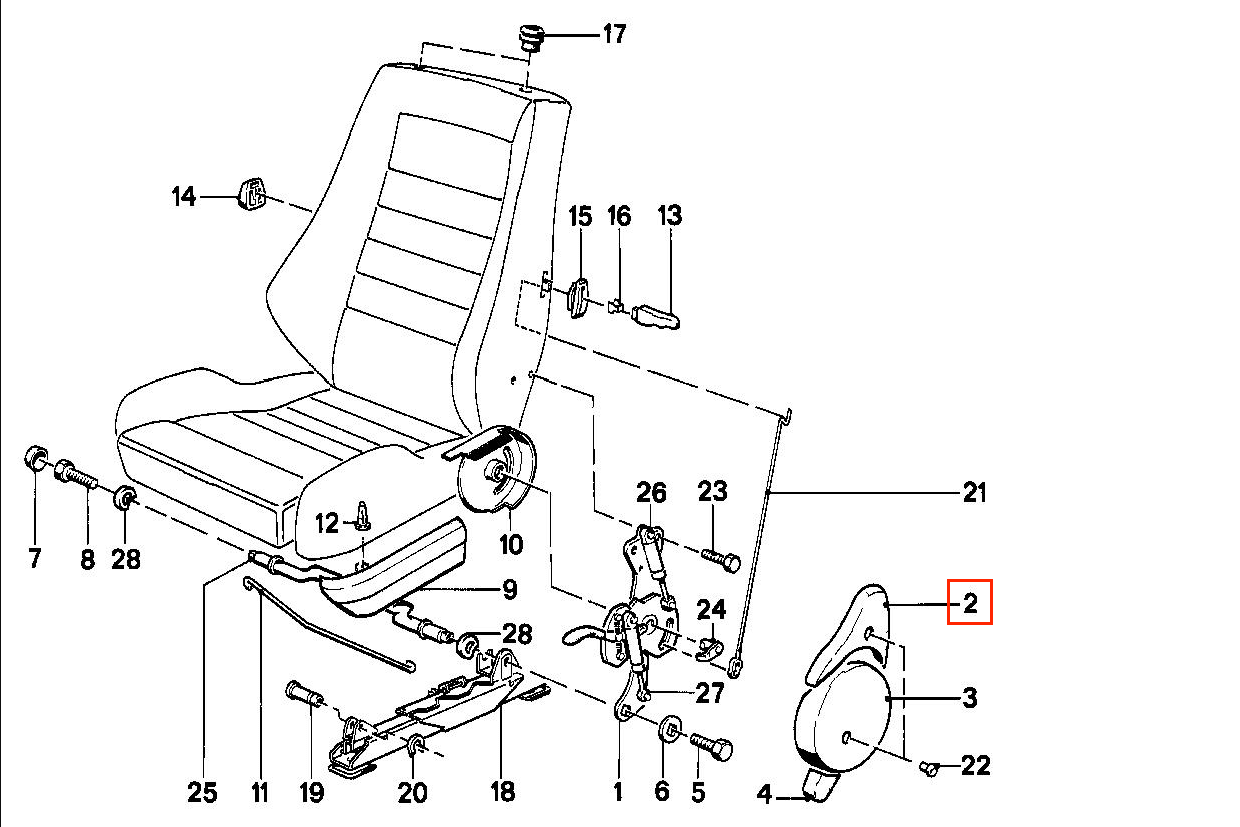 BMW E30 Recaro Seat Trim – Outer Mechanism Upper Part Left Or Right Black 52101909237 / 52101909238 — view 4