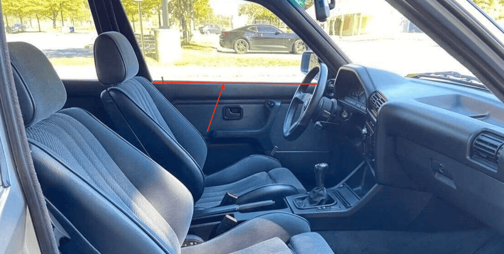 BMW E30 Sedan Front Inner Window Trim Left or Right (51211906845 / 51211906846) — view 5