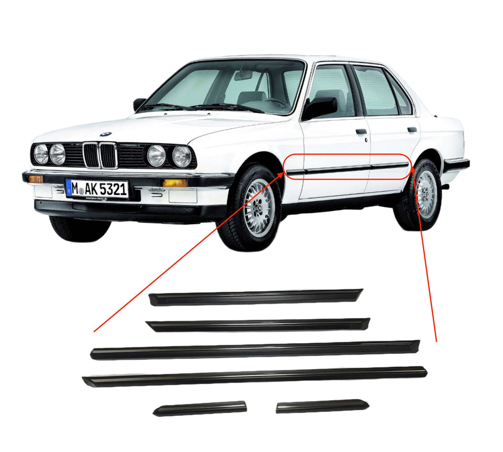BMW E30 Trim with Chrome Insert Set of 6 (51131876130 / 51131876129) — view 5