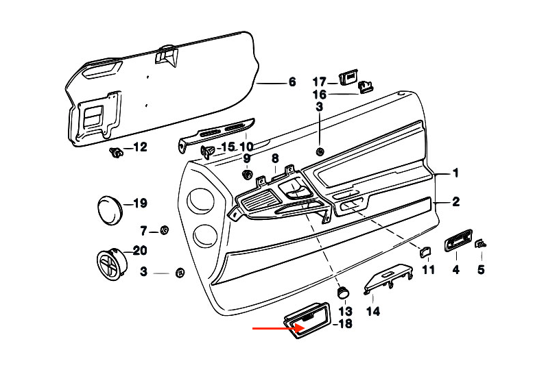 BMW E31 8-Series Coin Holder Flap Left Side 51418128463 — view 12