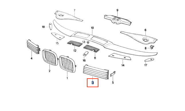 BMW E31 840Ci 850i 850 Ci 850 CSi Front Bumper Air Inlet Grille Left or Right 51131940907 / 51131940908 — view 4