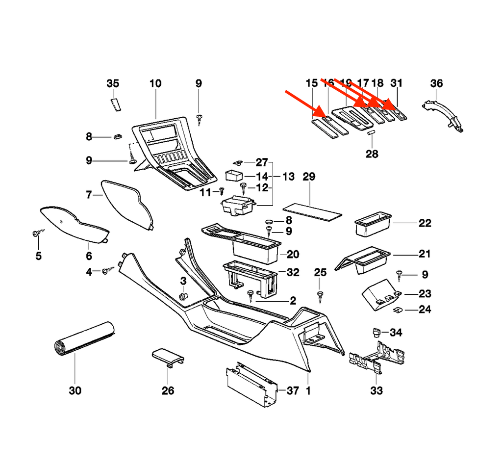 BMW E31 Centre Console Switch Blank with USB-Charge Port Black — view 5