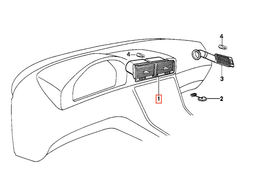 BMW E31 Dashboard Air Vent Duct Frame LHD or RHD Black (64221383084 / 64221383087) — view 5