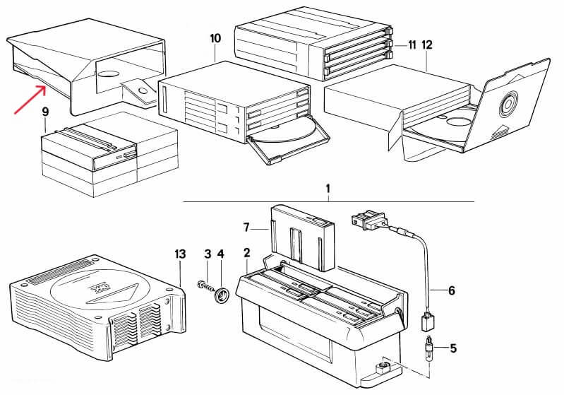 BMW E32 E34 Cd Support Glove Box Bottom Part Black (65141946134) — view 6