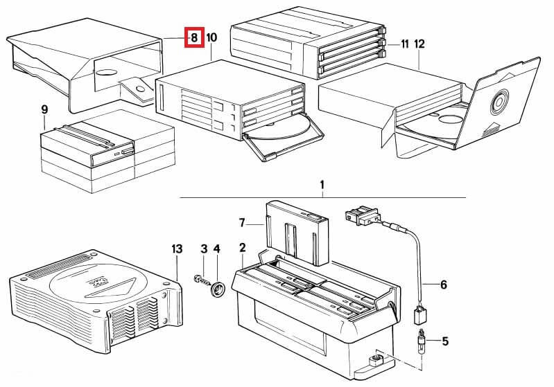 BMW E32 E34 Cd Support Glove Box Complete Kit Black (65141946134) — view 6