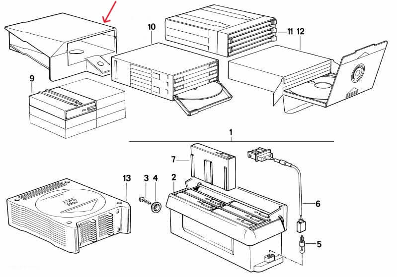 BMW E32 E34 Cd Support Glove Box Top Part Black (65141946134) — view 5