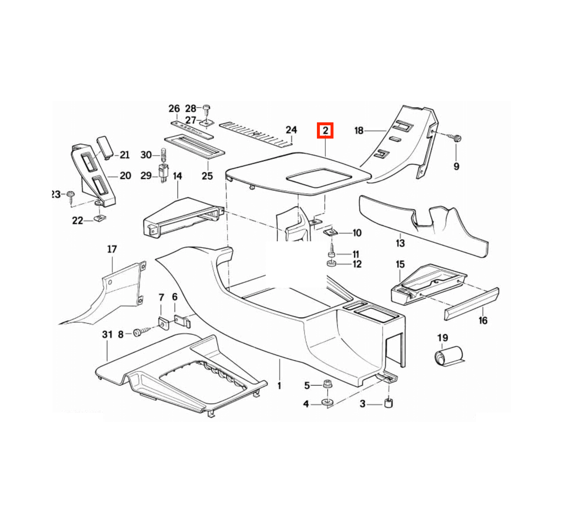 BMW E32 / E34 Centre Console Wooden Manual Shifter Trim LHD or RHD 4 Wood Types (51161938353 / 51168126225) — view 4