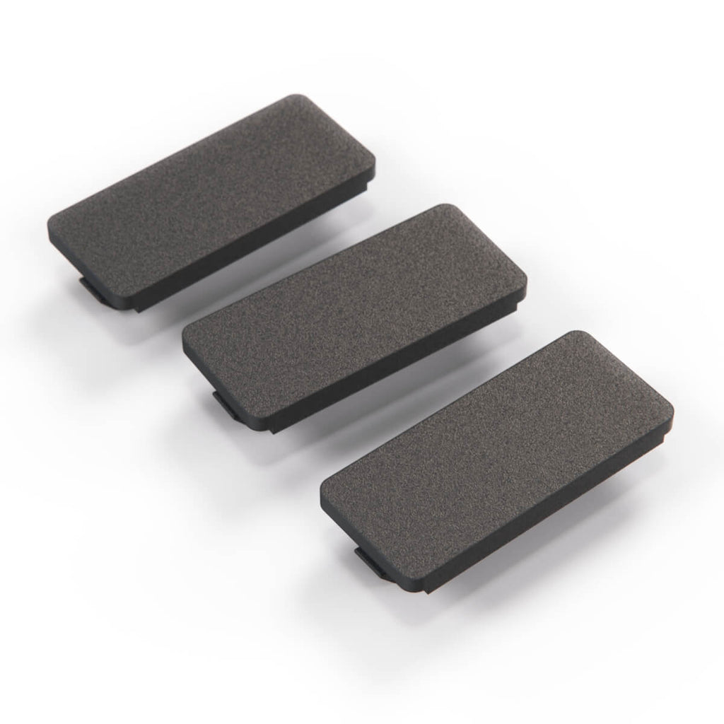 BMW E32 E34 E36 Blank Switch Cover Button Cap Set of 3 Black (51161963979 / 51168193880)