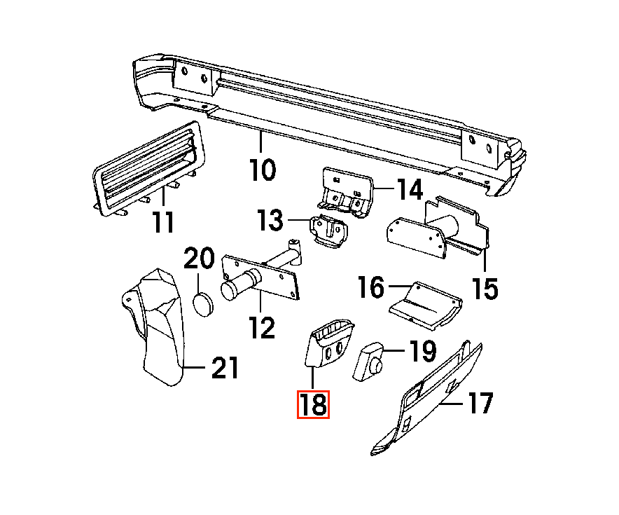 BMW E34 Rear Bumper Bracket Mount Black (51111944543) — view 4