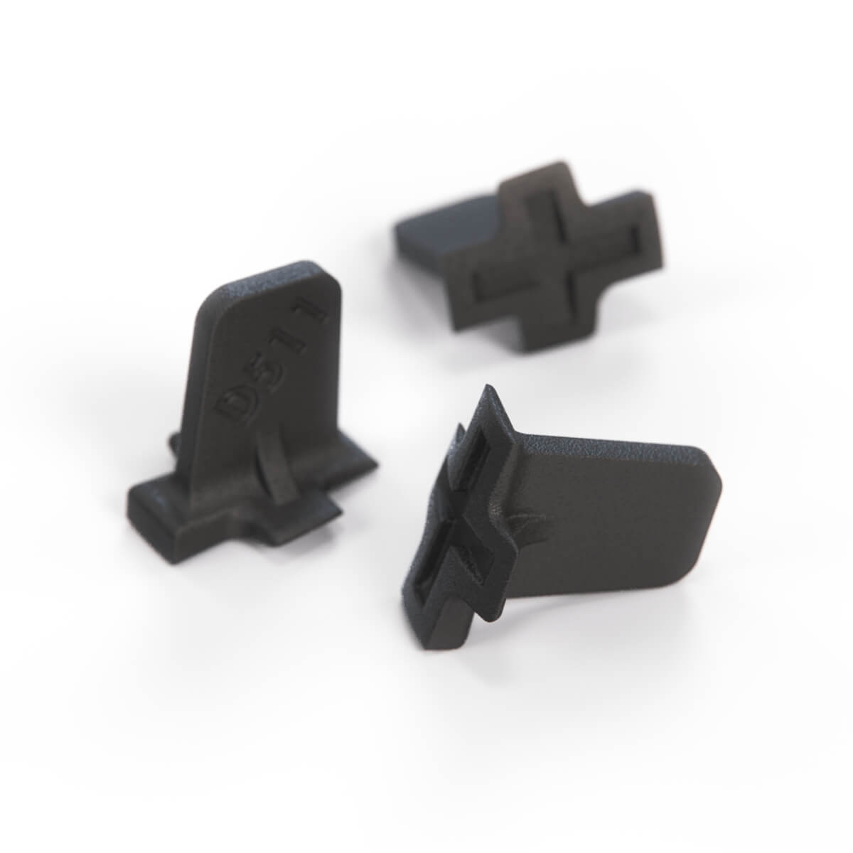 BMW E36 Pillar Repair Kit Clips Set of 3 Black (51432699053 / 51432699054) — view 2