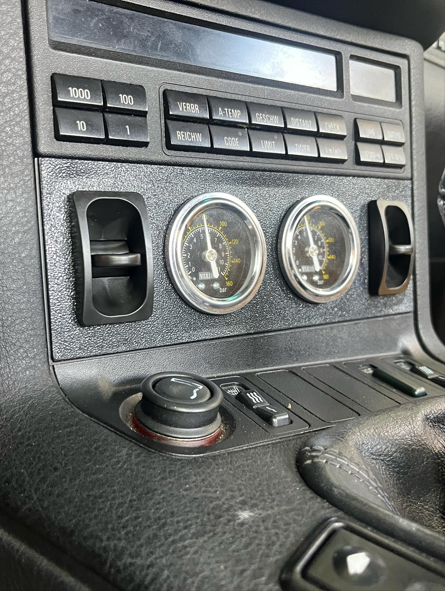 BMW E36 Air Ride System Double Gauge and Switch Cluster Pod Black — view 5