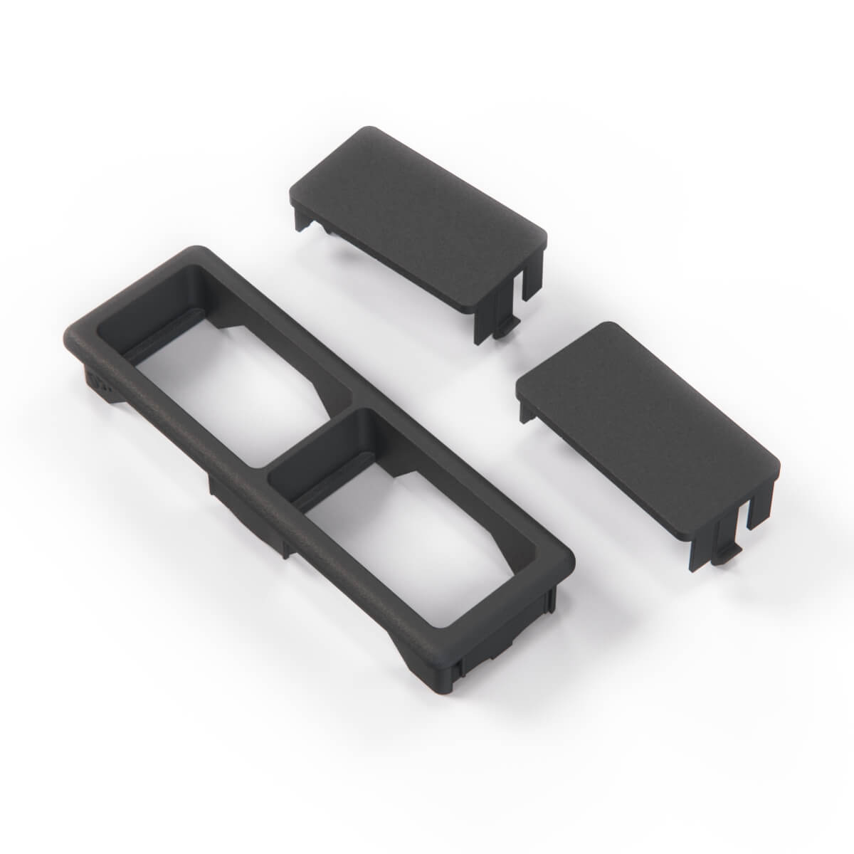 BMW E36 Centre Console Double Switch Button Trim Frame with Blank Covers Complete Set Black (61311387998)