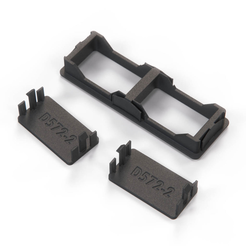 BMW E36 Centre Console Double Switch Button Trim Frame with Blank Covers Complete Set Black (61311387998) — view 3