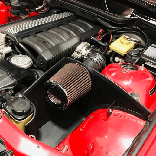 BMW E36 Cold Air Intake Heat Shield for High Flow Filter Black — view 5