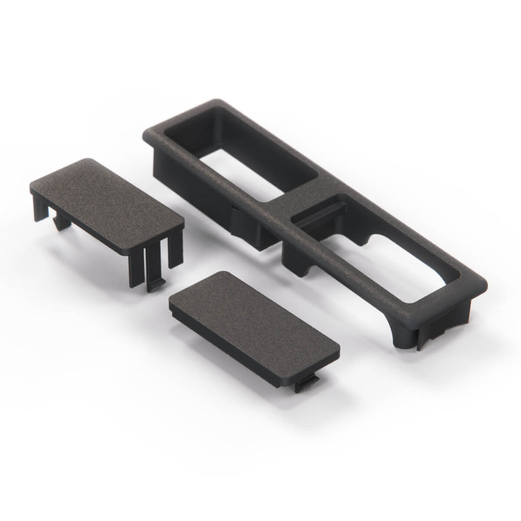 BMW E36 Compact Switch Trim Frame with Blank Covers Complete Set Black — view 2