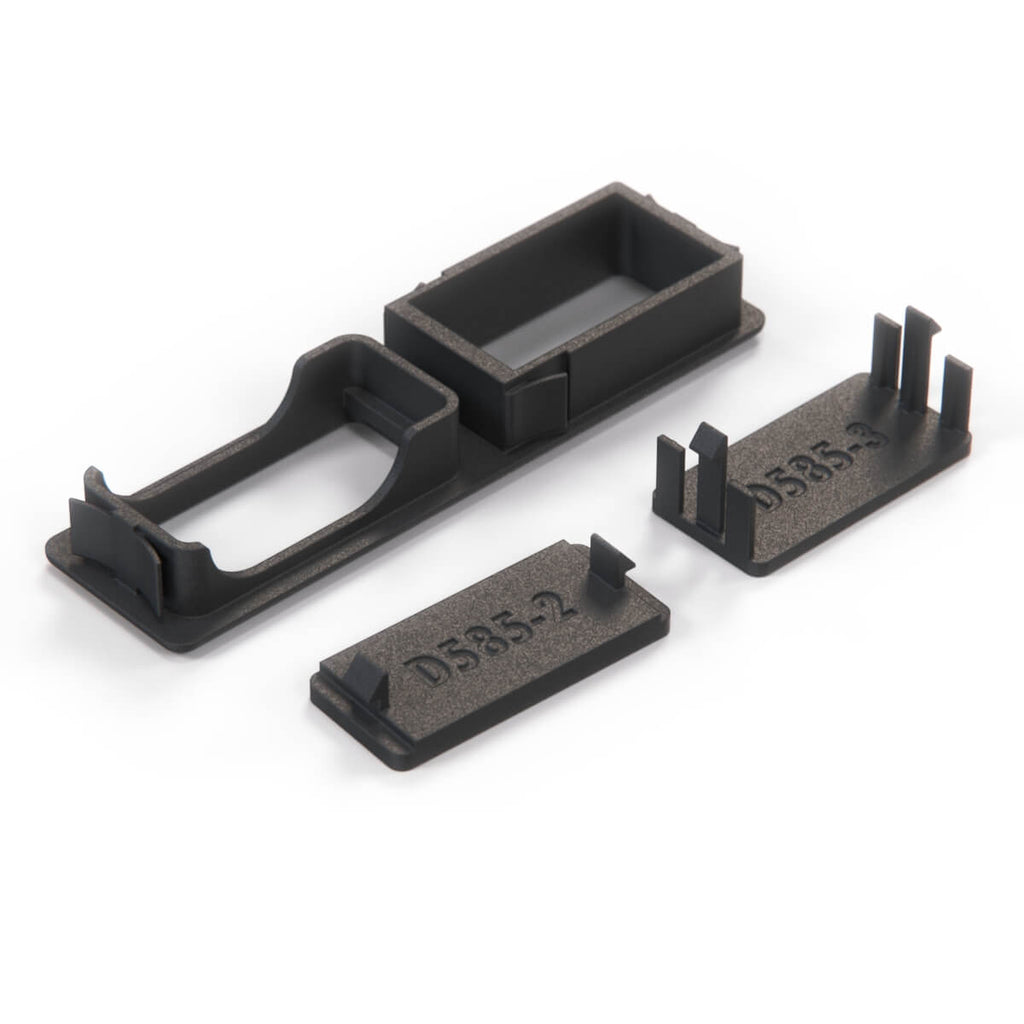 BMW E36 Compact Switch Trim Frame with Blank Covers Complete Set Black — view 3