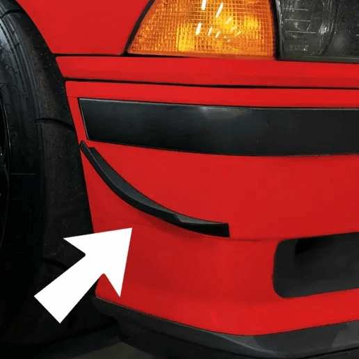 BMW E36 Front Bumper Canards M Style Pair Black Left or Right — view 5